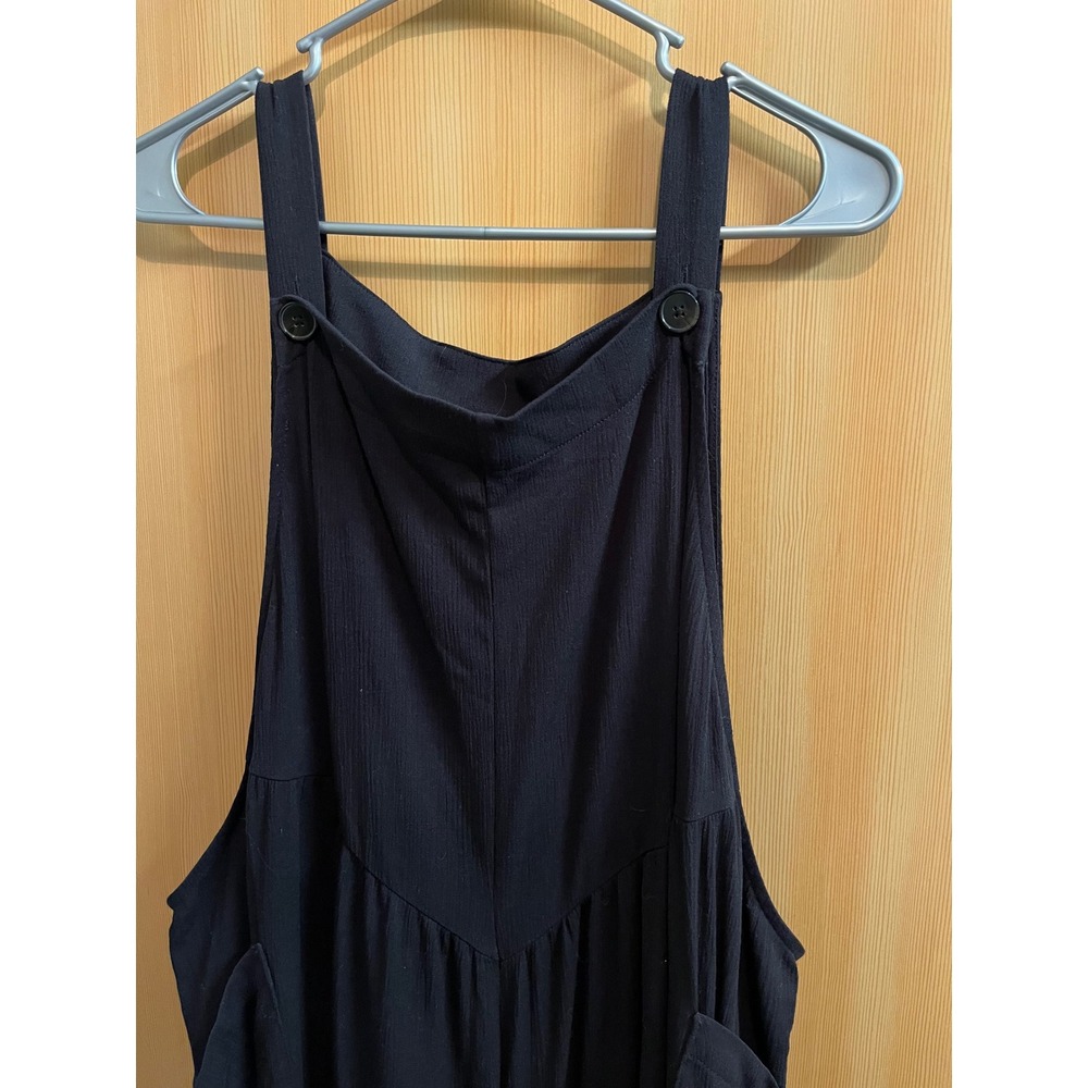 Torrid Jumpsuit Womens 3 Black Harem Wide Leg Adjustable Straps Pockets Relaxed - Picture 7 of 8